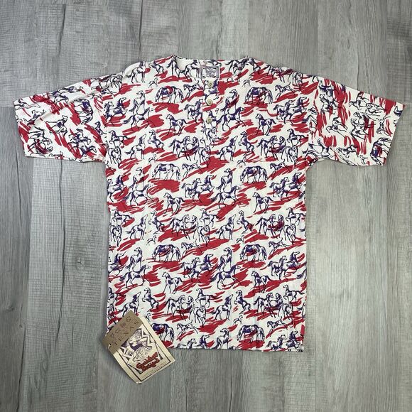 Custom Horse Shirt All Over Print AOP Size Small Single Stitch Native Western N - Picture 1 of 9